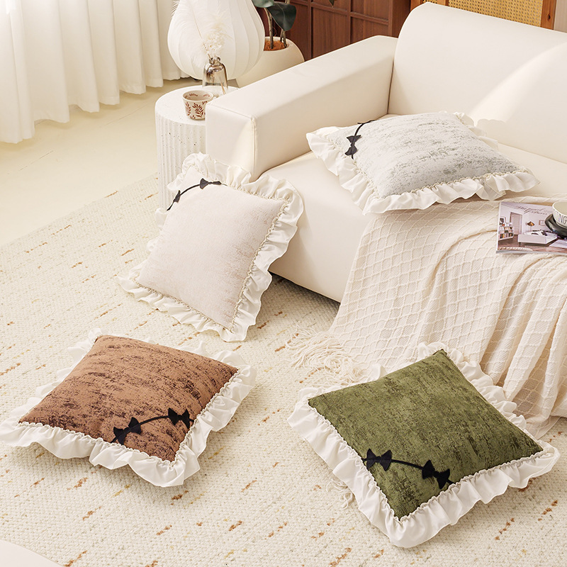 Pillow Case French Style Throw Pillow Cushion Lumbar For Living Room Decor Plush Cushion Cover Without Insert Headboard Pillow