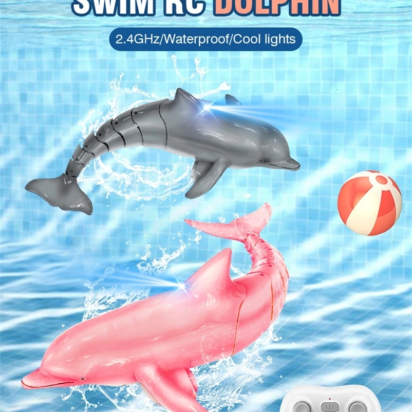 24G Rc Dolphin Fish Toy Light Water Pool Electric Waterproof Remote Control Swimming Animal Toys Gift 260326