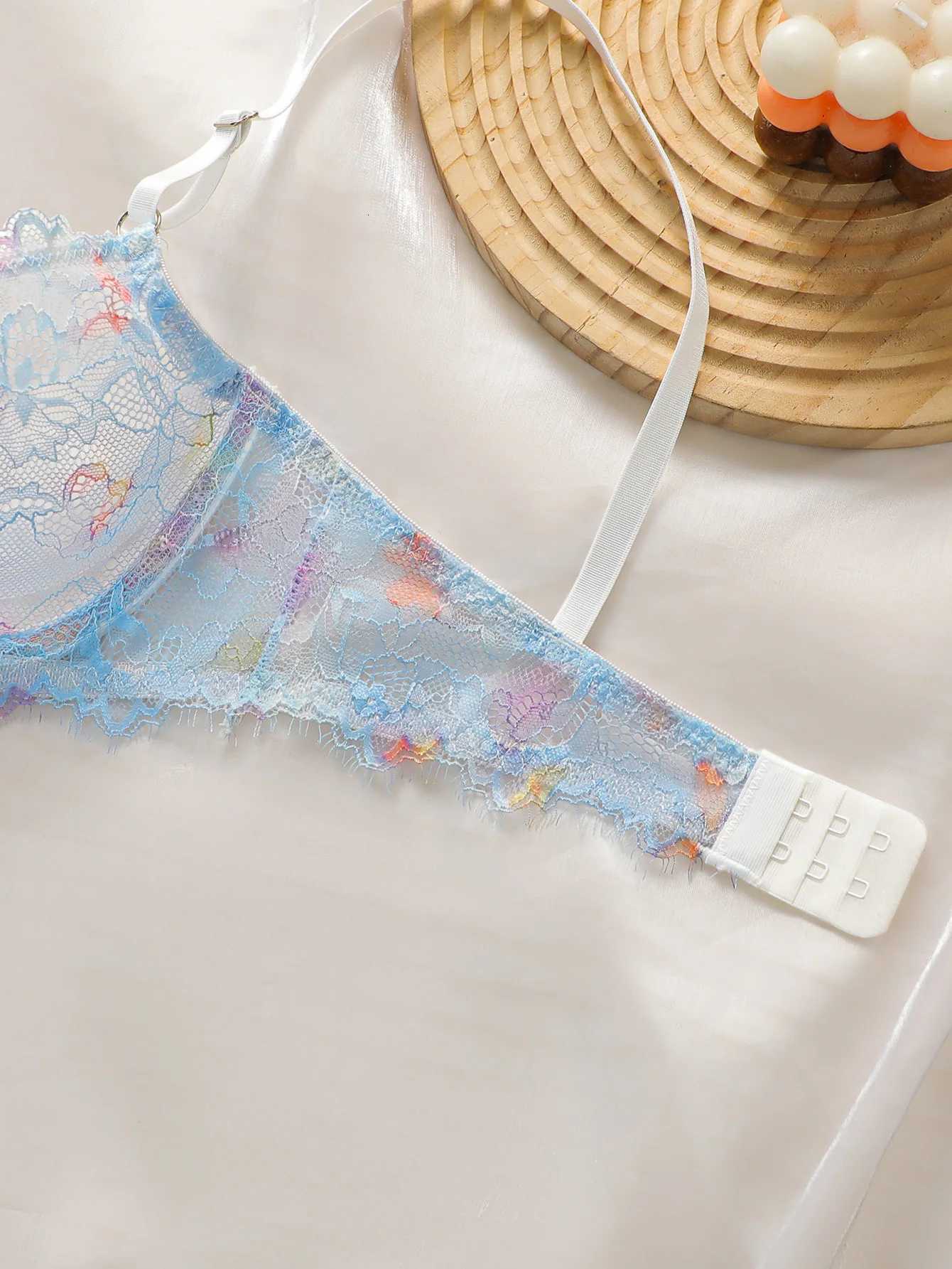 Womens lace transparent lingerie set with steel rims gathered straps adjustable straps comfortable lingerie set YS025 Z260402