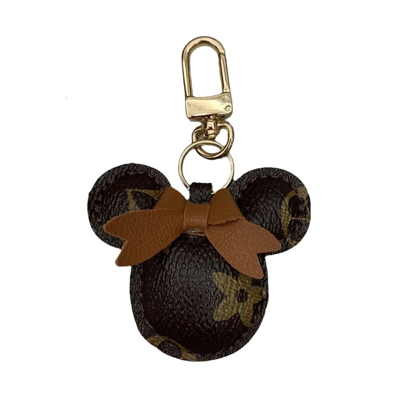 Mouse Shaped PU Leather Keychain Floral Decor Animal Pendant Keyring for Car Bag Fashion Accessory Gift for Men Women Gift - view 8