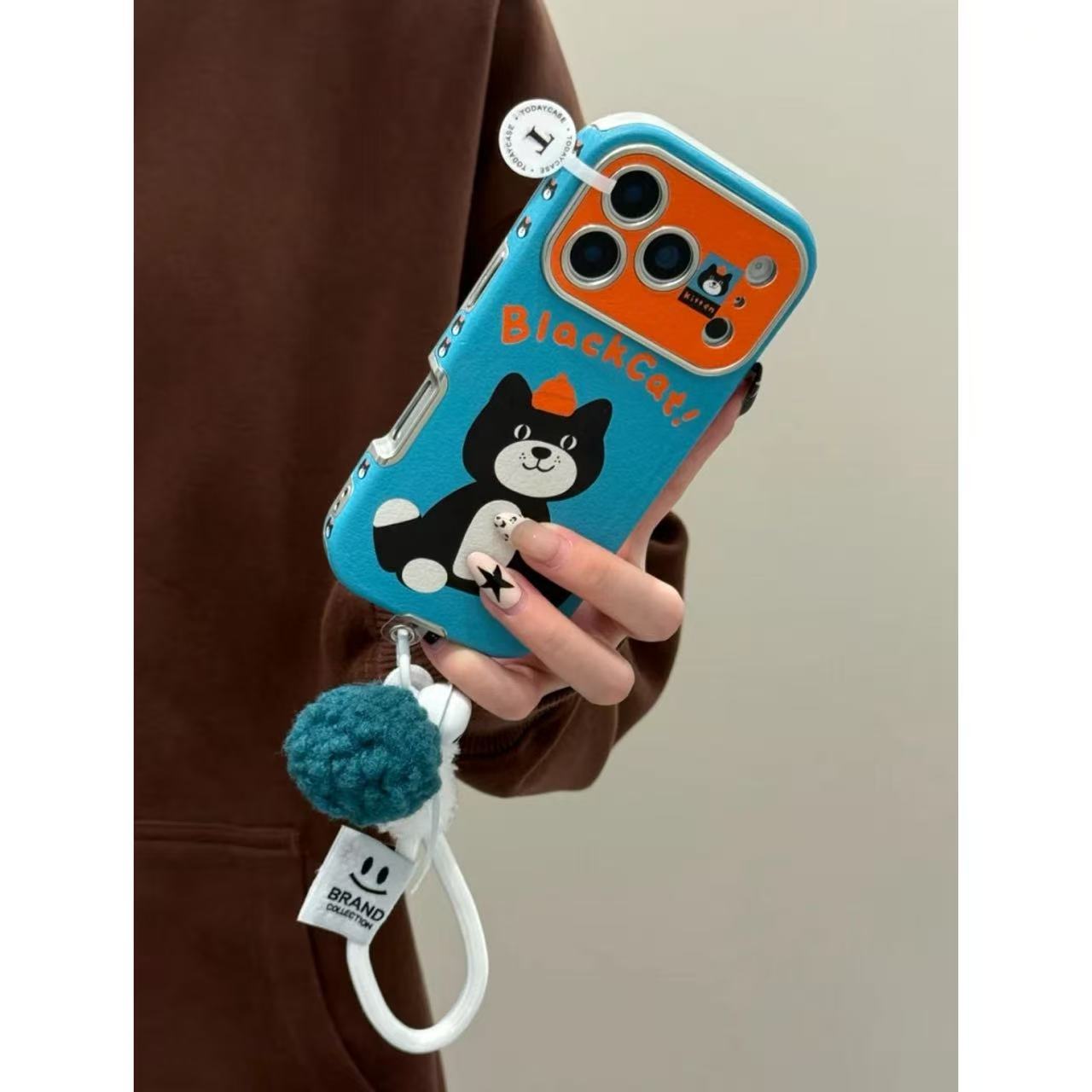 Contrasting leather pattern small animal wristband for iPhone iPhone case new all-inclusive