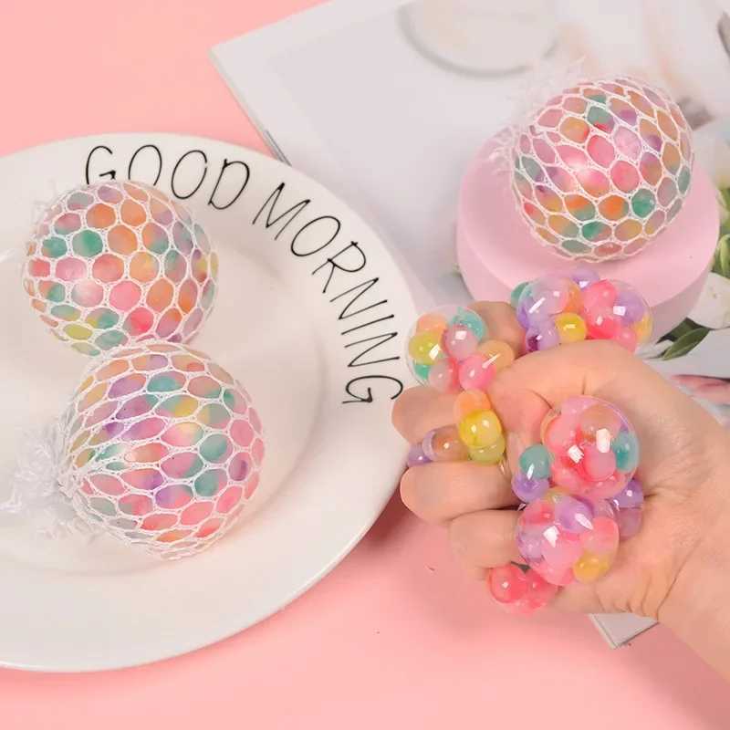 Rainbow Sensory Stress Relief Ball Squishy 3D Fidget Toys for Adults Kids Anti-Anxiety Silent Non-Toxic Toy for Office Classroom H260402
