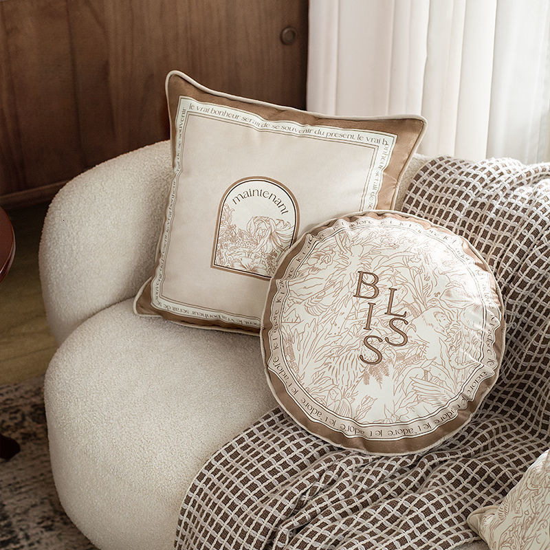 Pillowcase Cushion Cover Velvet Cream Ins Style Soft For Living Room Sofa Bedroom Headboard Home Pillow