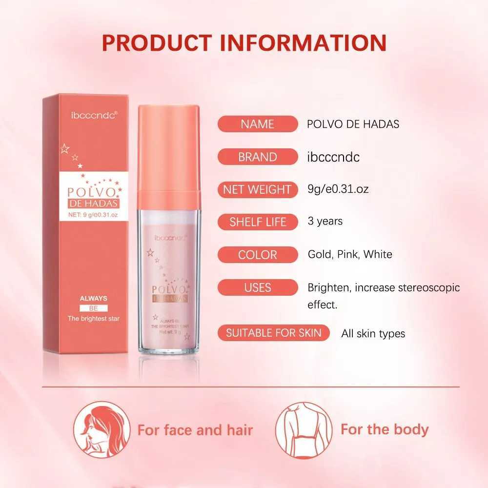 3Color Shiny Fairy Powder Highlighter Shimmer Makeup Contour for Face Body Hair Pink Gold Bronze Iluminador Maquillaje 1 Piece H260402