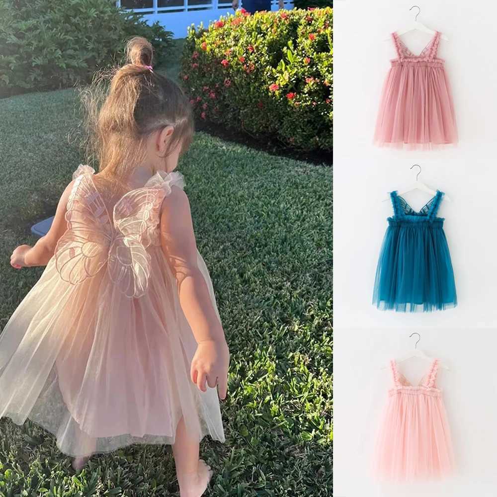 girls wings cute dresses baby ball gown tutu dress children summer clothes kids birthday party clothing for summer H260402