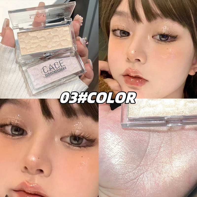 CACE Face Highlighter Palette High Glossy Face Illuminator Palette Natural Glow Finish Pearl Shimmer Smooth Highlight Powder H260402