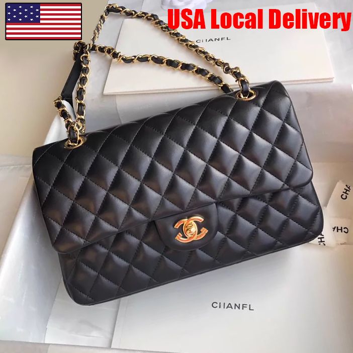 Designer bag Luxury bag DesignerWomen's shoulder bag Caviar black cowhide gold and silver chain crossbody bag Premium lychee leather chain bag