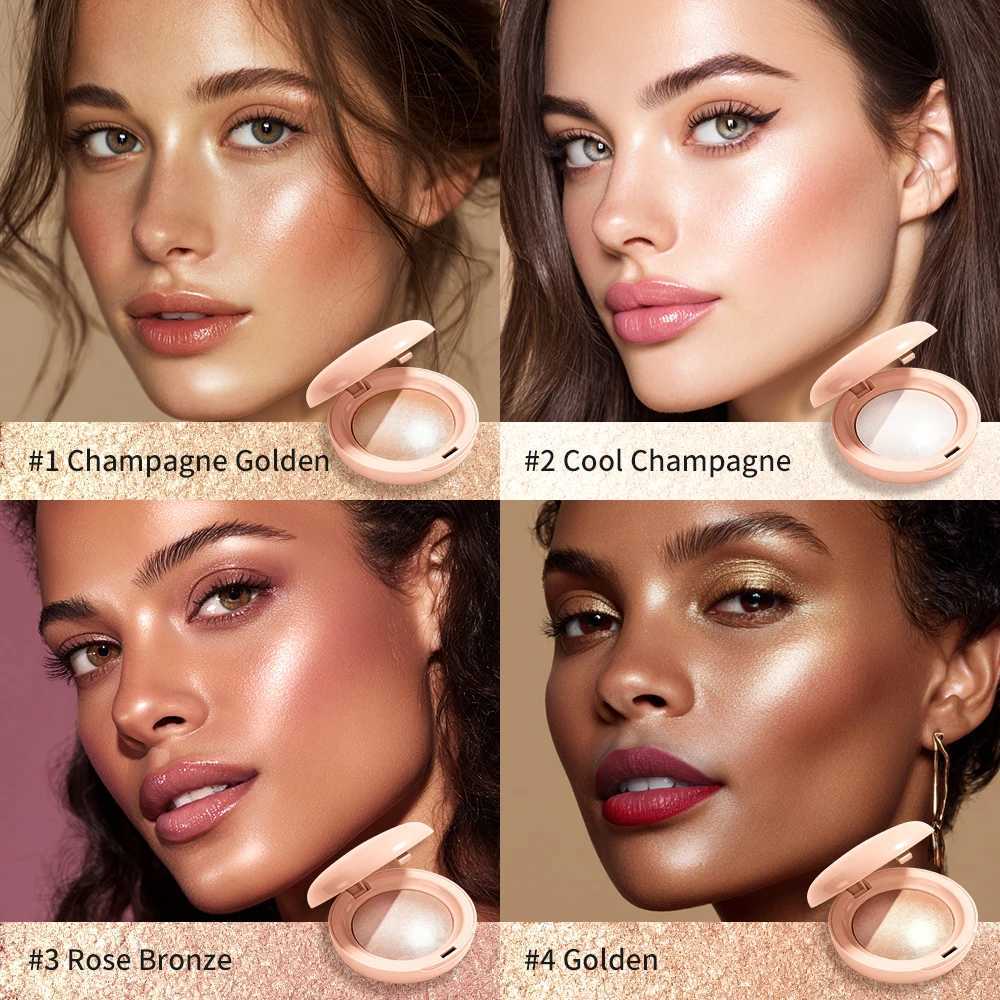 Lakerain Silken Touch Highlight Powder Smooth Texture Luminous Finish Long Lasting Makeup Waterproof Baked Highlighter Powder H260402