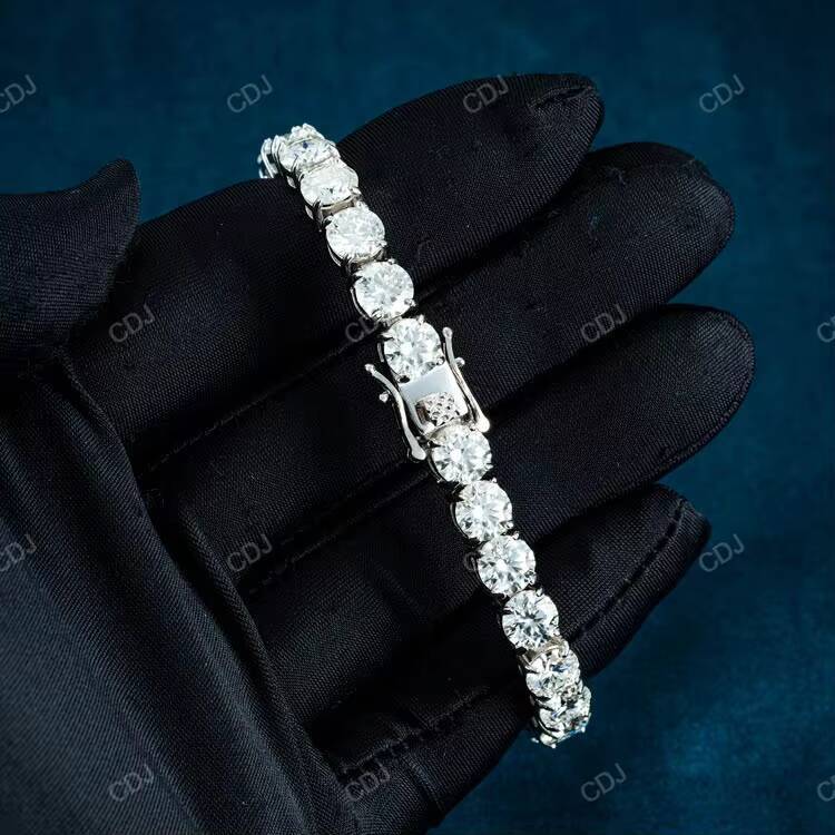 Drop shipping Men Women Popular Moissanite Bracelet 925 Silver 6mm 65 inch Hip Hop Moissanite Tennis Bracelet For Him