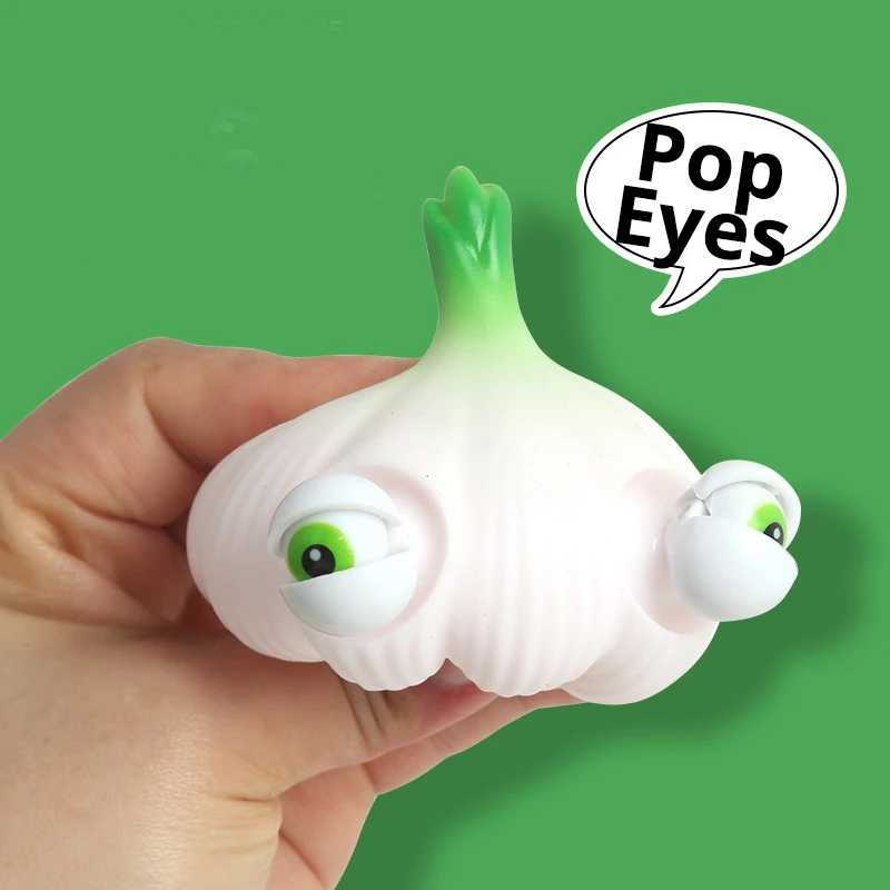 Novelty Stress Relief Toys with Pop Out Eyes Vegetables Kneading Slow Rebound Silicone Toys Autism ADHD Kawai Cute Squeeze Toys H260402