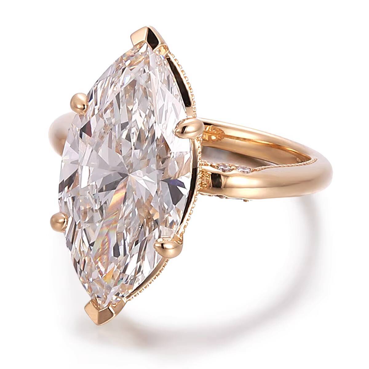 18K 14K 10K yellow Gold DEF VVS lab grown diamond fashion jewelry rings custom ring handmade gold wedding rings for women