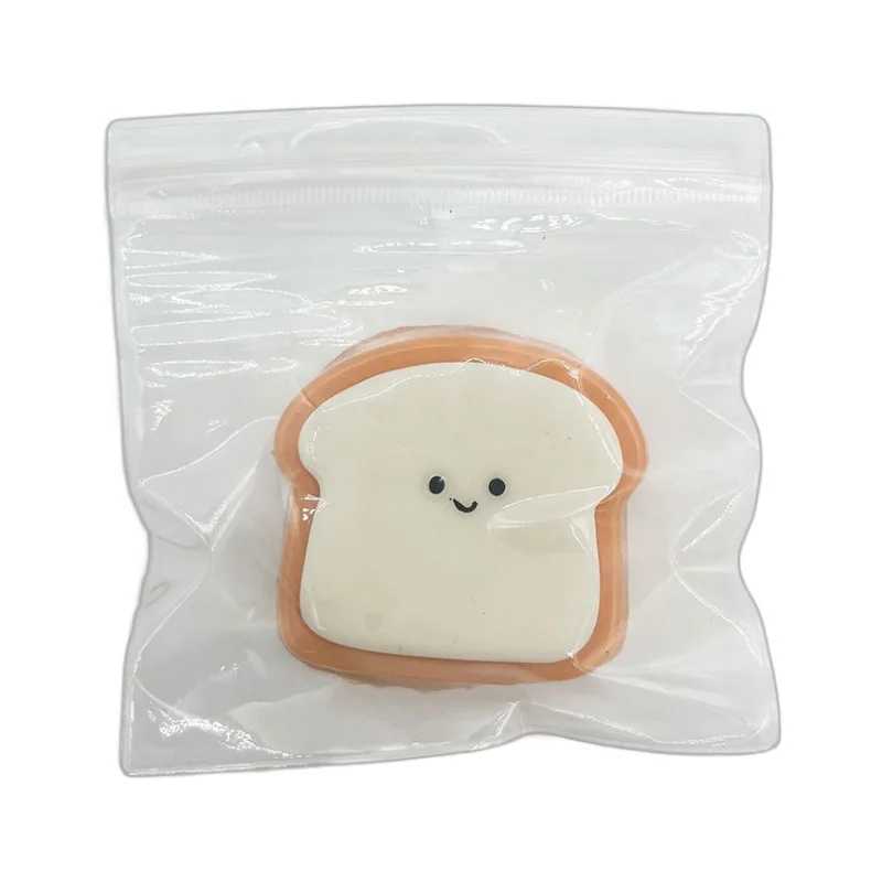 Kawaii Toast Mochi Squishy Squeeze Slow Rebound Stress Relief Toy Pureed Bread Slices Dessert Girls Birthday Gift Fidget Toys H260402