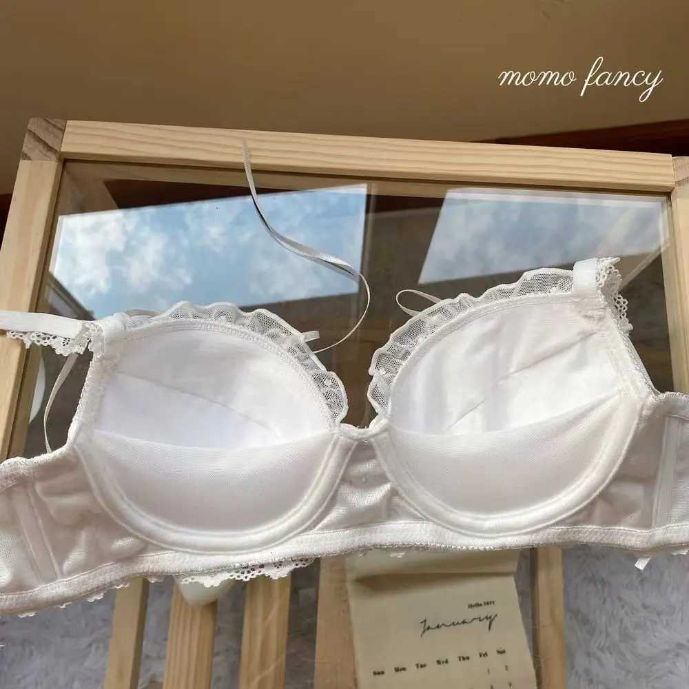 Lolita Prom Solid Color Sweet Bra Lace Bra Adjustable Gathering Anti-Expansion Bra Sweet Temperament Court Bra Z260402
