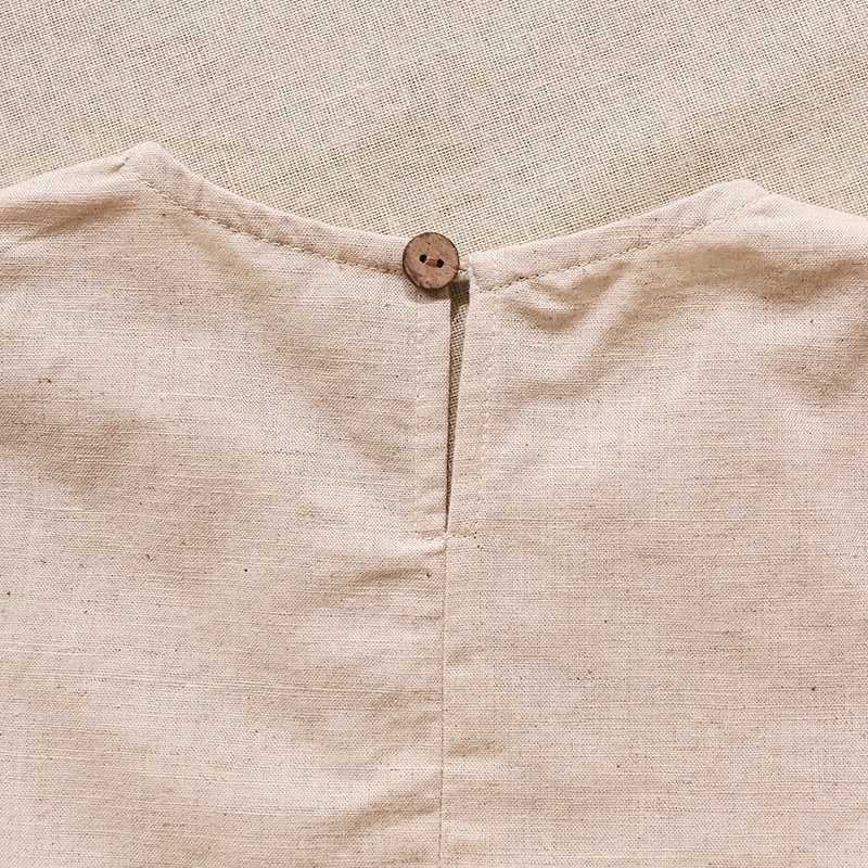 2026 Summer New Girls Linen Dress Retro Literary Cotton And Linen Short-Sleeved Pleated Dresses Childrens Clothing H260402
