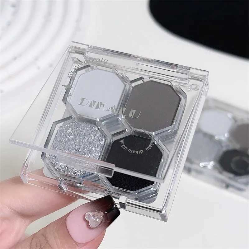 Black Light Star 4-color Eye Shadow Plate Smoky Makeup Dark Black Dark Cement Plate Cross-border Brightening Makeup Cosmetics H260402