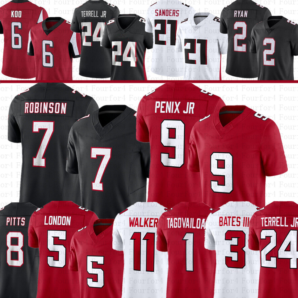 Tua Tagovailoa Bijan Robinson Michael Penix Jr Football Jersey Drake London Kyle Pitts Sr James Pearce Jr Michael Vick Jessie Bates Jalon Walker Deion Sanders