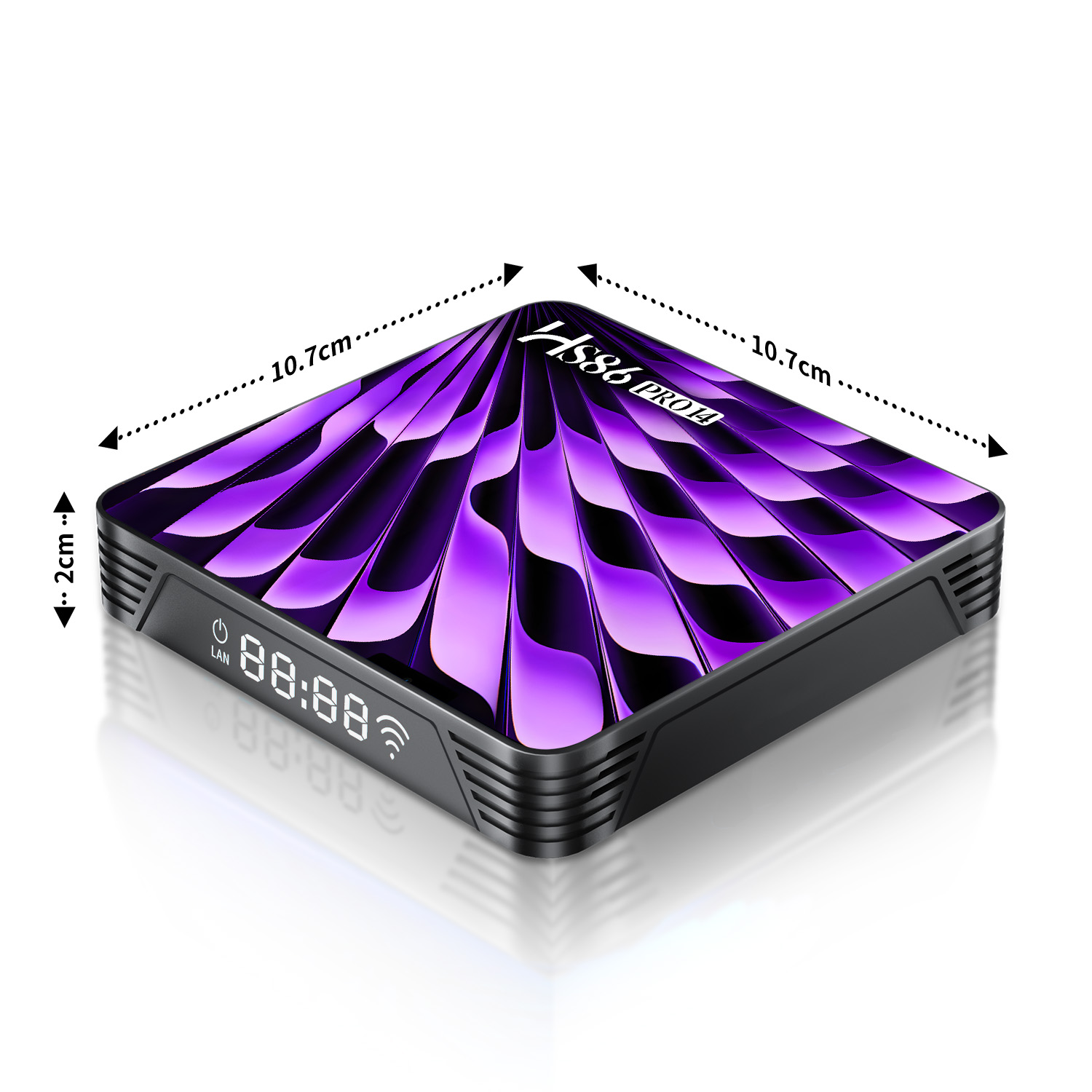 HS86 Pro 14 TV Box Android 14 RK3518 Quad Core 2GB RAM 16GB ROM 4K LAN 100M Wifi6 BT 5.4 Voice Remote Media Player Set Top Box