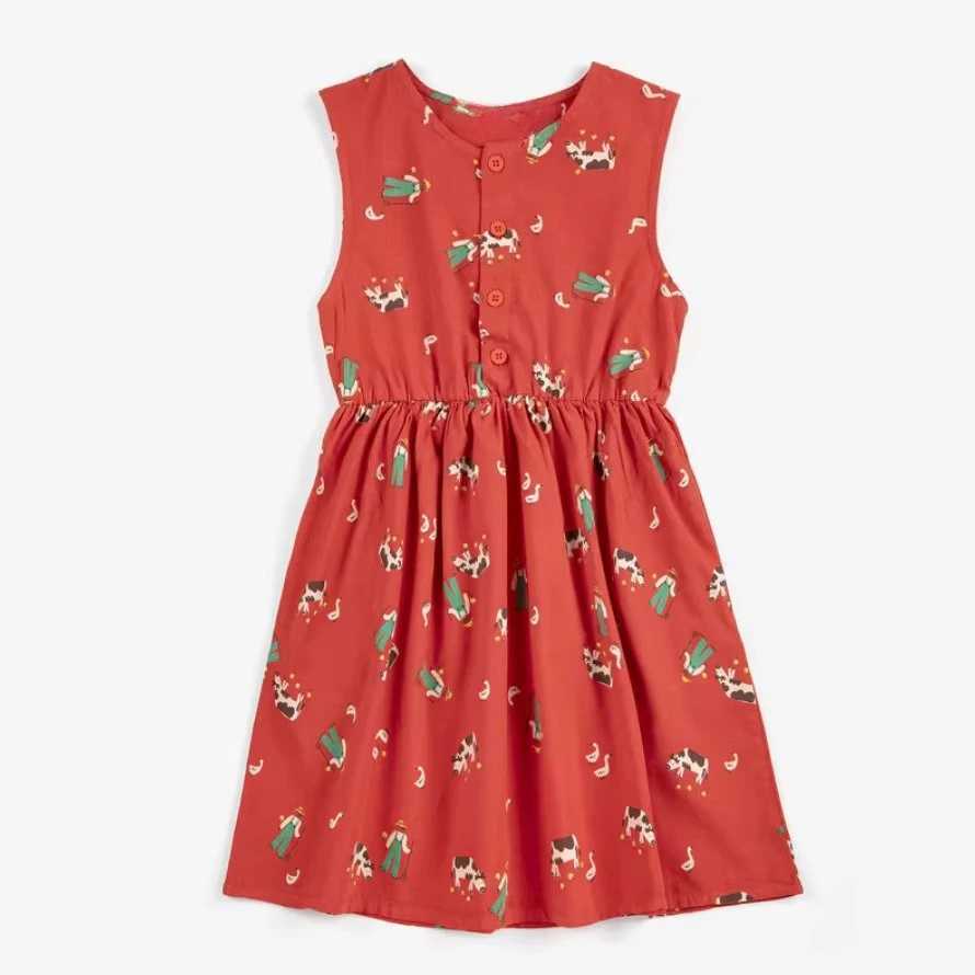 Childrens Dress 2026 Summer New Cute Printing Kids Girls Princess Dress Toddler Girl Clothes H260402