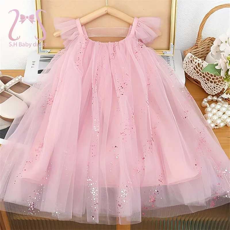 Sweet Baby Girl Birthday Party Evening Dress Children Summer Sleeveless Fairy Princess Gauze Dresses Fashion Toddler Kid Costume H260402