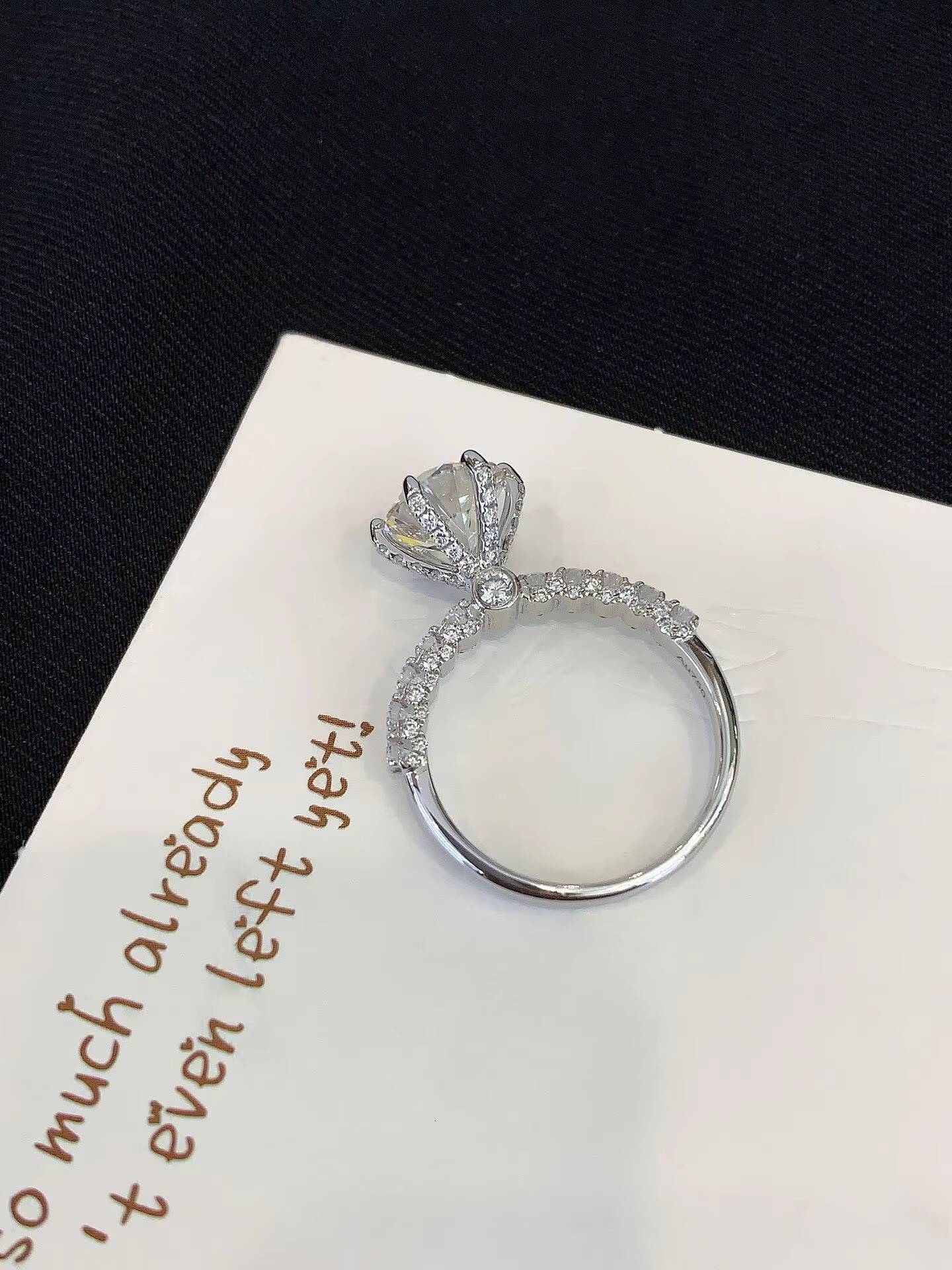 PT950 18K Gold Luxury Womens Wedding Ring 1 Ct Round-Cut Lab-Grown Diamond IGI Certified Fashion Rings