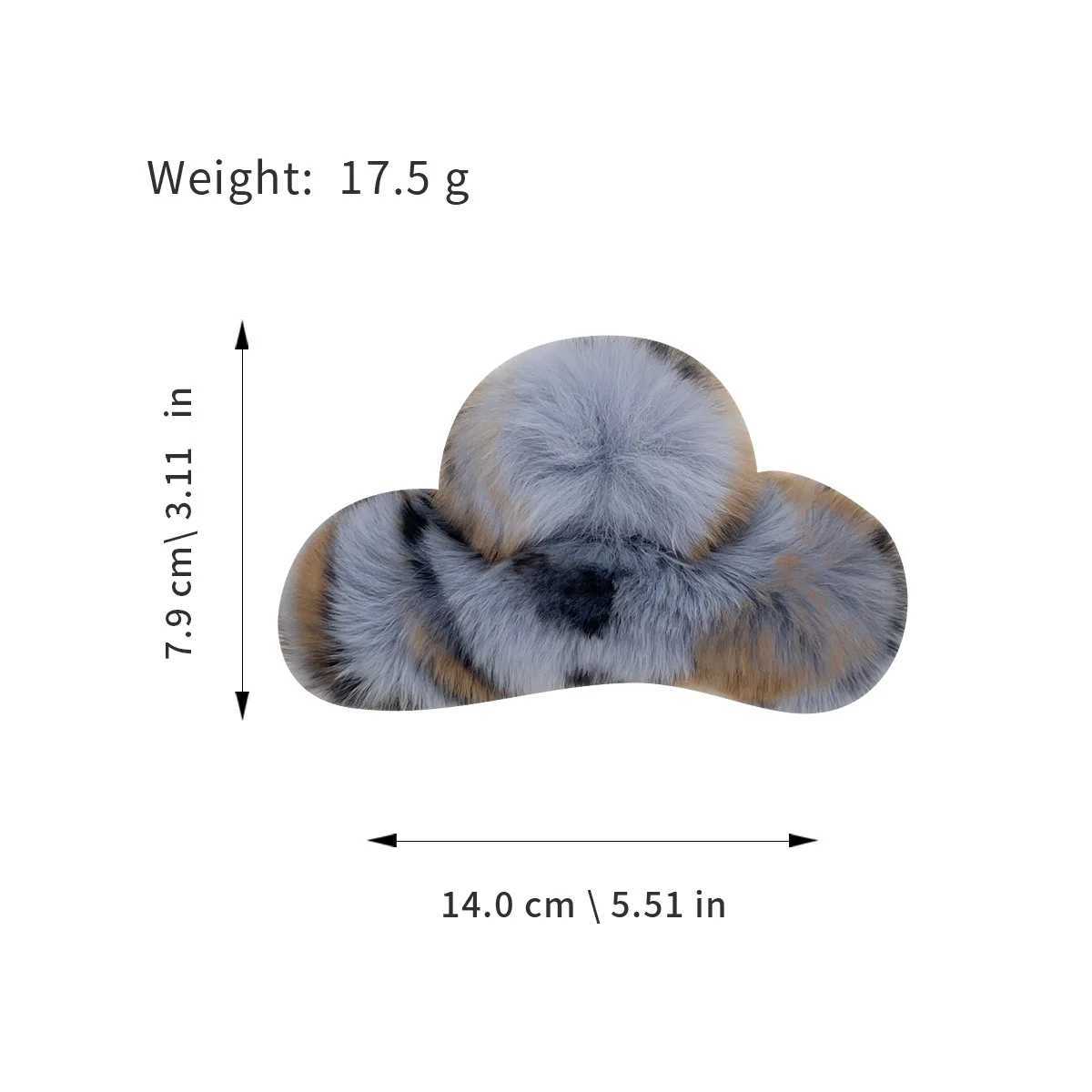 Luxury Large Plush Otter Rabbit Hair Claw Clip for Women Elegant Fuzzy Chunky Hair Clip Big Volume Bun Maker Shark Clip H260402