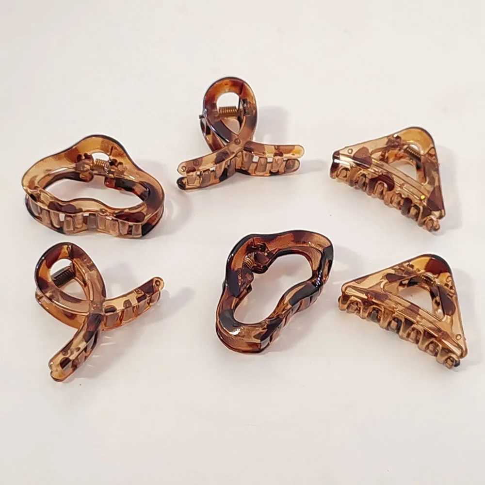 4PC Set European American Style Leopard Print Small HairClaw Clips for Women Girls Retro Hair Accessories Headwear H260402