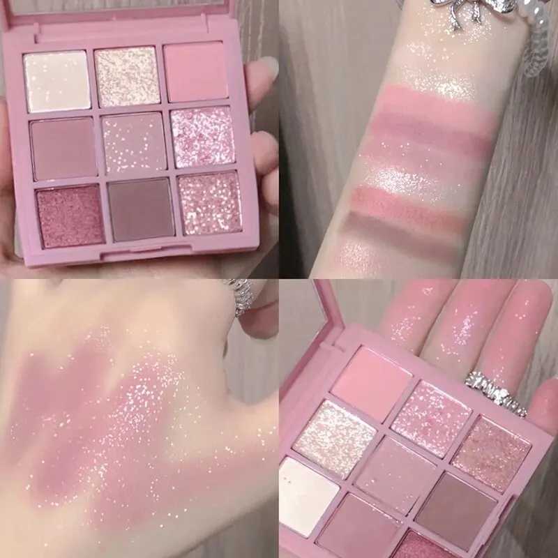 DIKALU Spring And Summer New Eyeshadow Palette Oh Rosy Nine Palace Grid Auto Focus Low Saturation Smoke Powder Rose Plate H260402