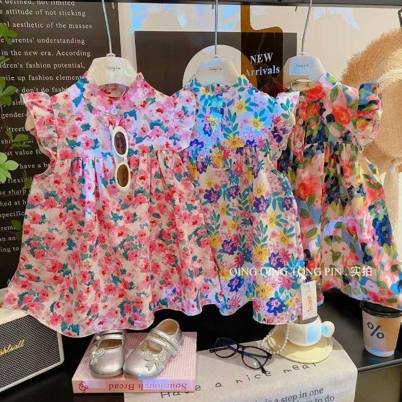 Baby Girls Beach Dresses Summer Soft Breathable Kids Girls Clothing Children Holiday A-Line Dress Vestidos 2025 H260402