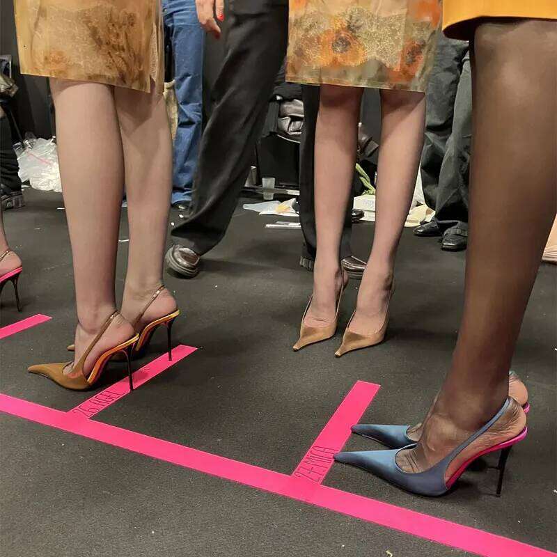 2026 Women Sexy Pointed Toe High Heeled Shoes For Woman's Thin Heels Slip-On Summer Pumps Luxury Lady Black Wedding Party Sandal