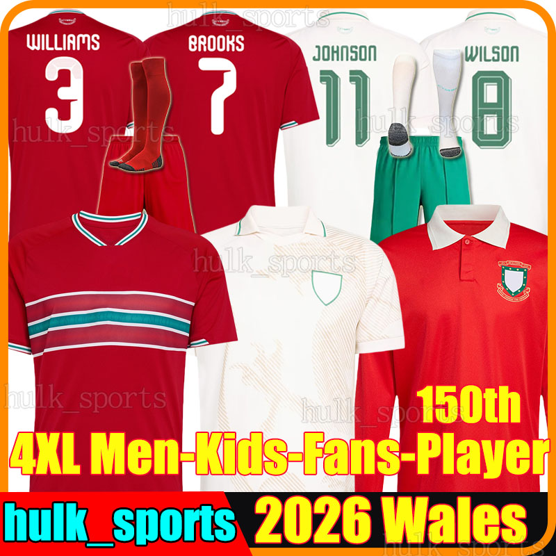 4XL 2026 wales Soccer jerseys WILSON D.JAMES THOMAS JOHNSON BROOKS BROADHEAD RODON MATONDO KOUMAS HARRIS AMPADU CULLEN SHEEHAN men kids kits socks set football shirt