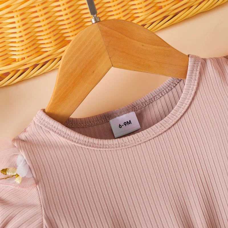 Baby Girl Dress Summer Girl Full Print Flower Mesh Princess Dress Girl Bow Flower Girl Wedding Dress Birthday Dress H260402