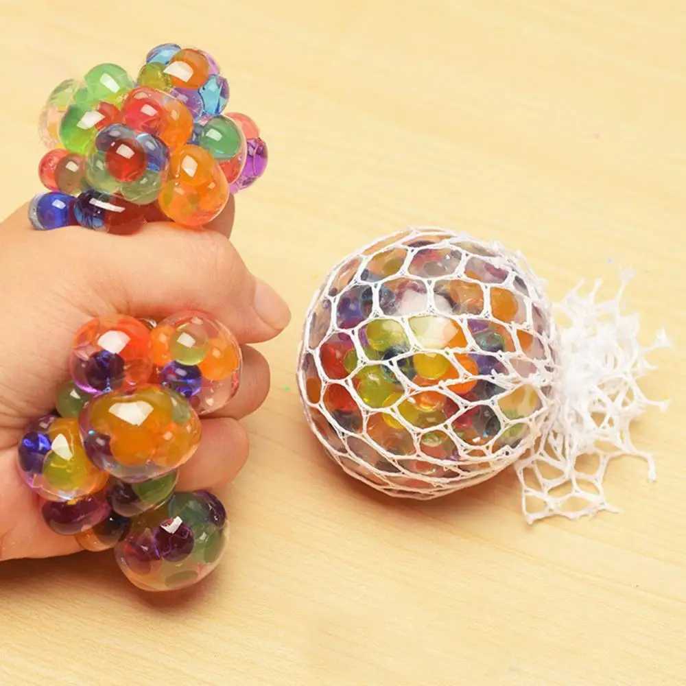 Stress Relief Toy Stress Ball Colorful Rainbow Stress Balls with Mesh for Anxiety Relief Play Set of 2 Soft Tpr Fidget for Kids H260402