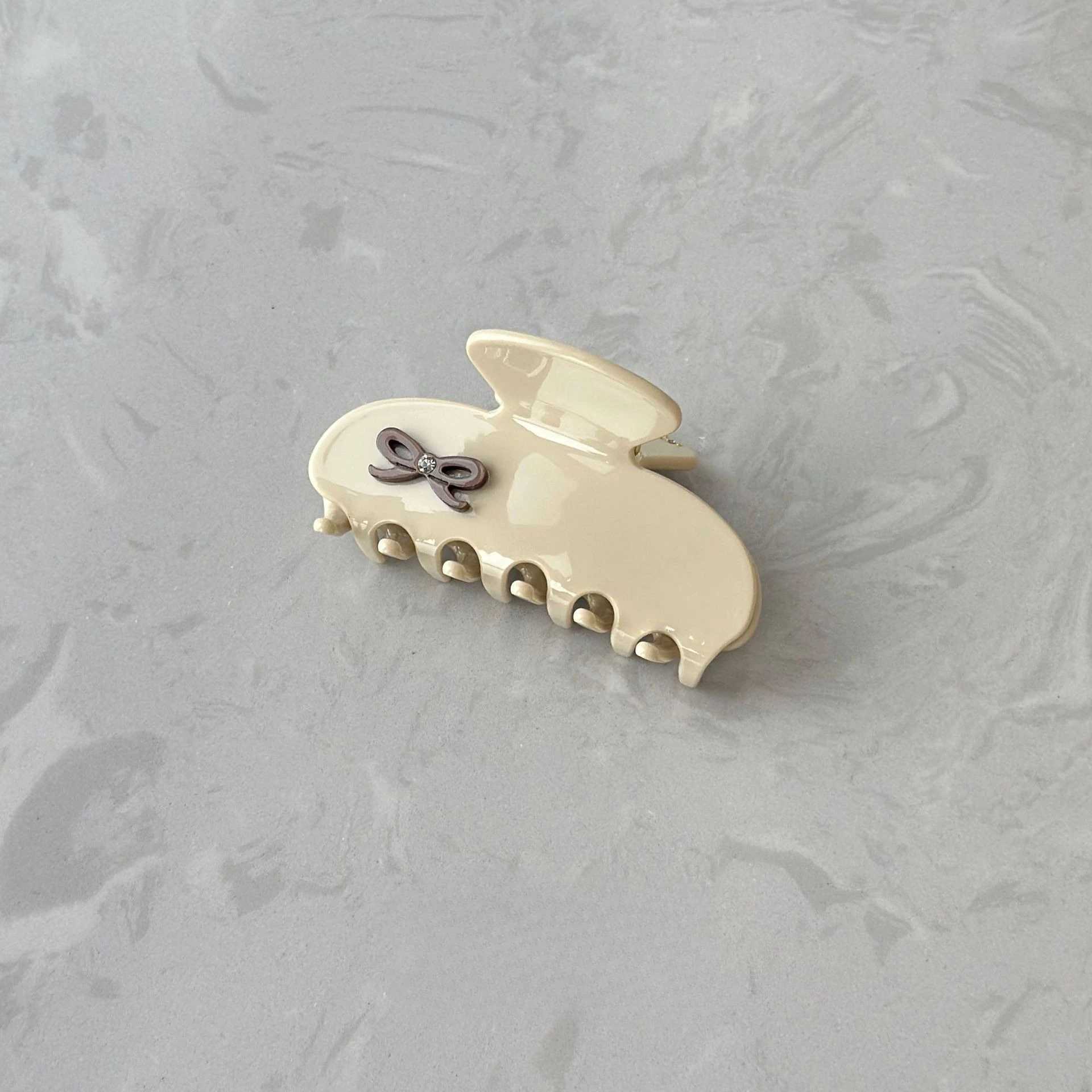 NEW Light Color Retro Design Hair Claw Classic Style Rhinestone Bow Acetate Hair Claw Clips Hair Accessories for Women Girls H260402