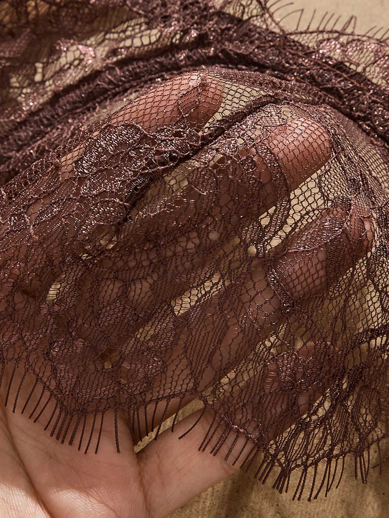 Ladies Basic Style Thin Lace Bra And Panty Set Seamless Single Layer Eyelet Underwear Comfortable Intimate Apparel Z260402