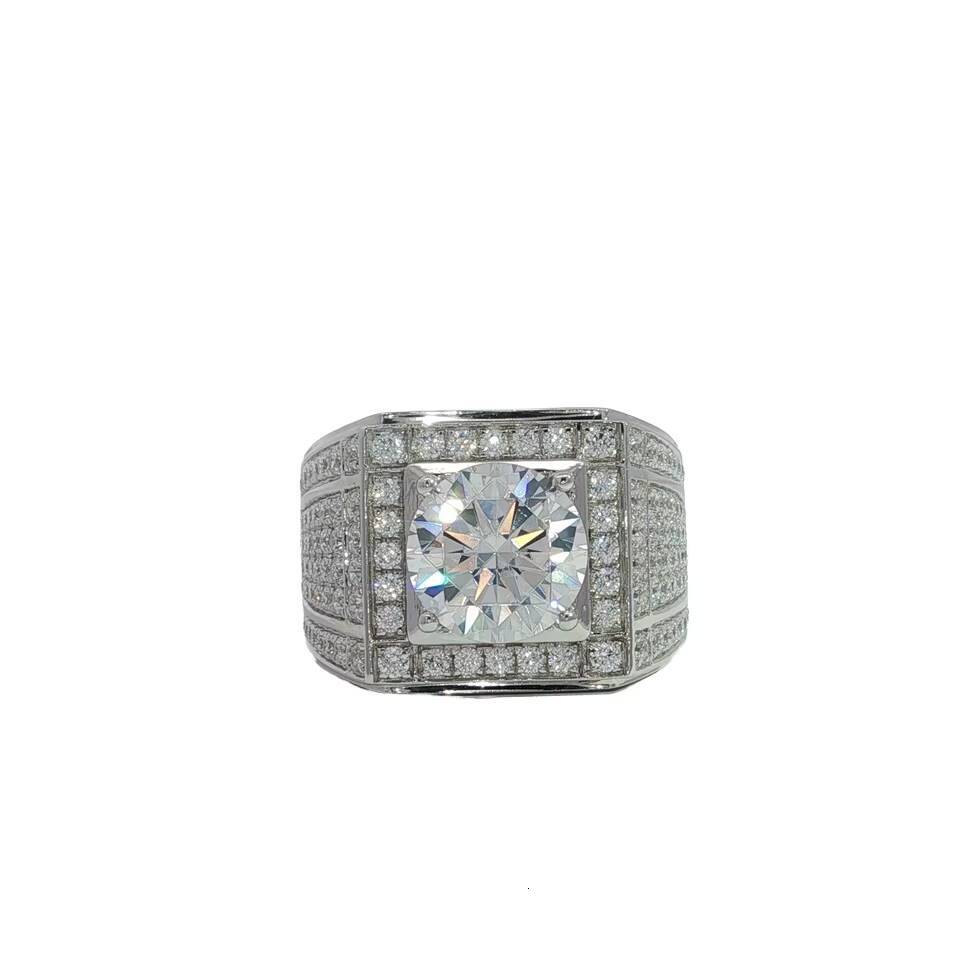 18K White Gold Luxury Mens Ring 3 Ct Empty Setting Customizable 18K White Gold Solitaire Jewelry Featuring Lab Grown Gift