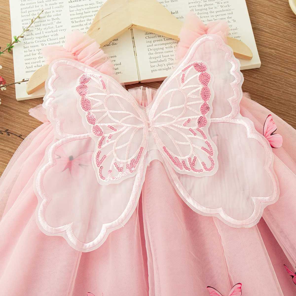 Baby Girl Dresses Summer Mesh Butterfly Girls Dresses Cute Back Wings Girls Princess Dresses Baby Clothes Girl H260402