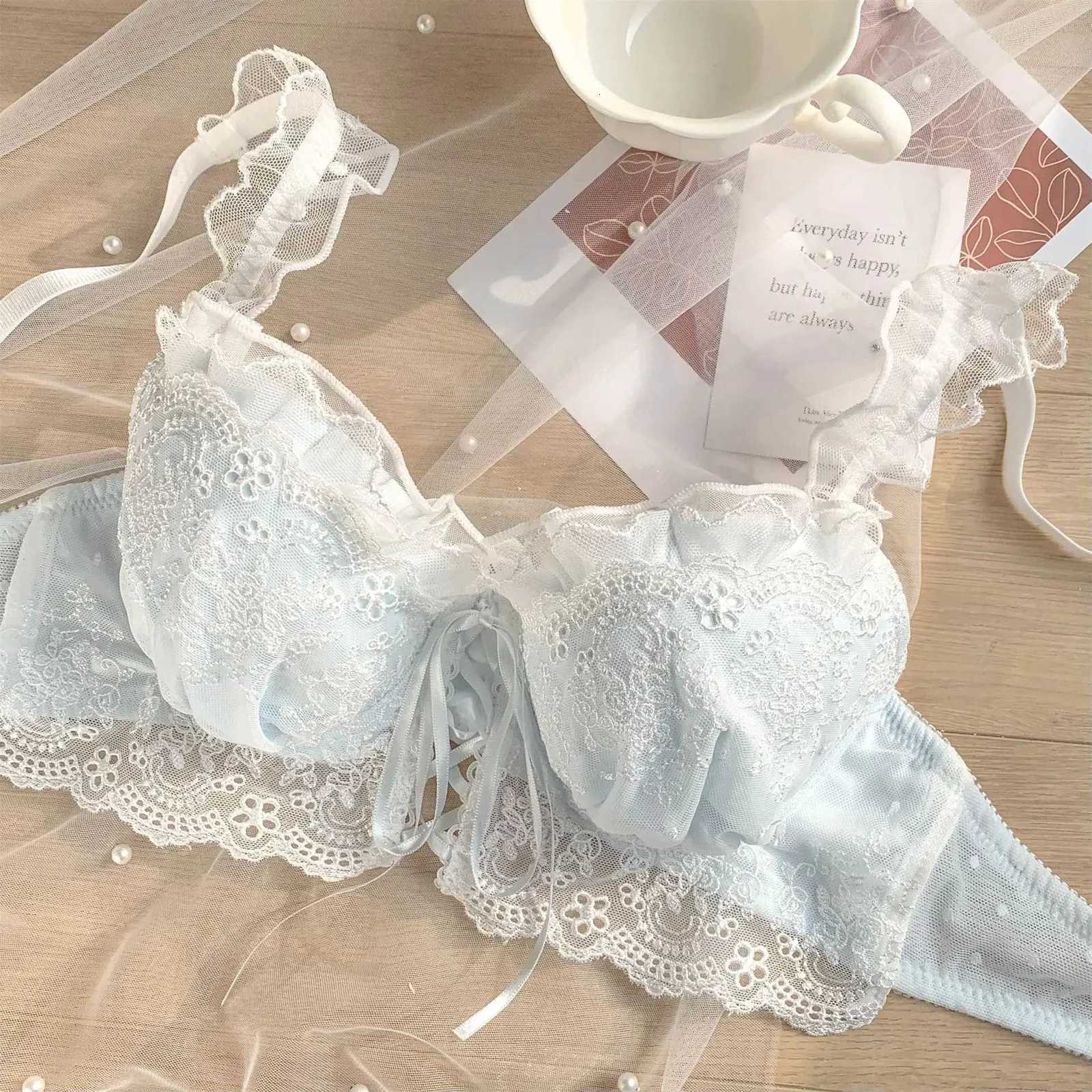 Japanese sweet underwear womens small chest pushup thin underwire adjustable bra set for girls Z260402