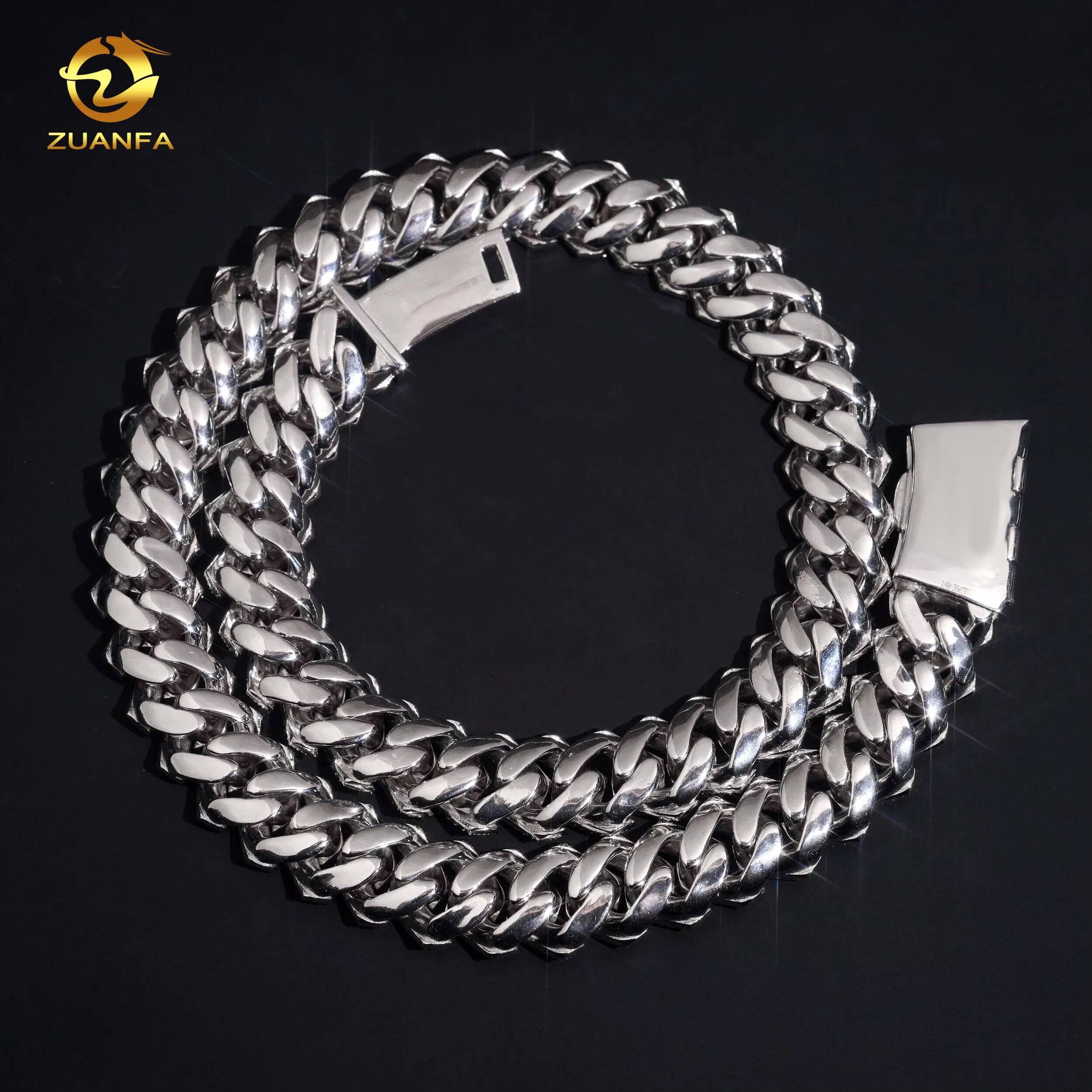 15mm Moissanite Bracelets Safe Clasp Hip Hop Jewelry 925 Silver VVS Moissanite Iced Out Diamond Miami Cuban Link Chain Necklace