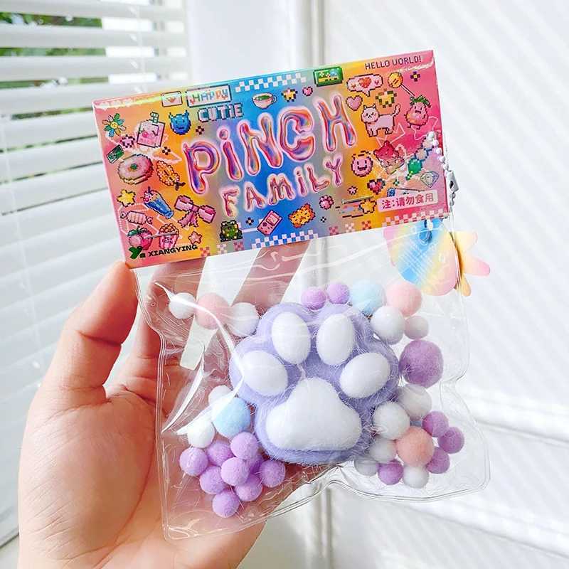 1PC DIY Accessories Squishy New Fidget Toy Mini Kawaii Plush Cat Paw Small Pig Rabbit Cute Pink Cat Foot Decompression Props H260402