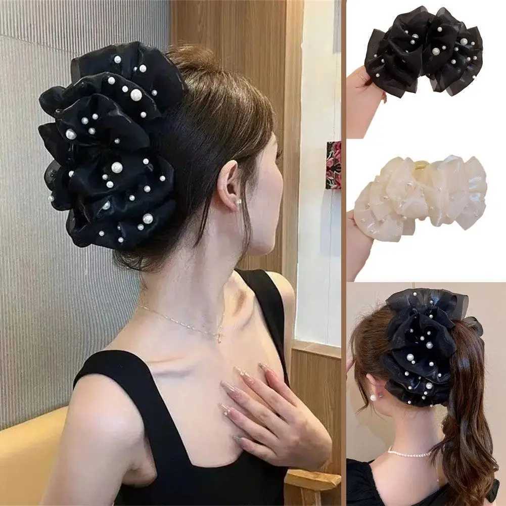 Large Bow Mesh Hairpin Summer Sweet Elegant Women Hair Female Clip Grab Princess Accessories Clips Hair Claw Headdress Fash J8T5 H260402