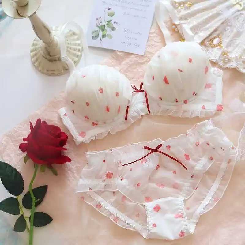 Japanese-style Printed Film Cups Without Steel Rings - Fresh Cute and Lingerie and Bras for Young Girls Z260402