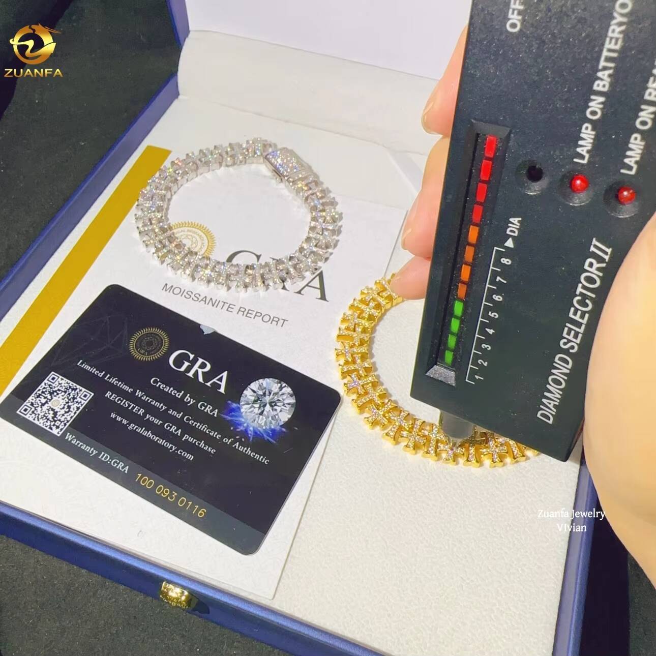 Luxury Hip Hop GRA Certificated 10mm Sterling Silver 925 VVS Moissanite Diamond High Quality Miami Cuban Link Chain Bracelet