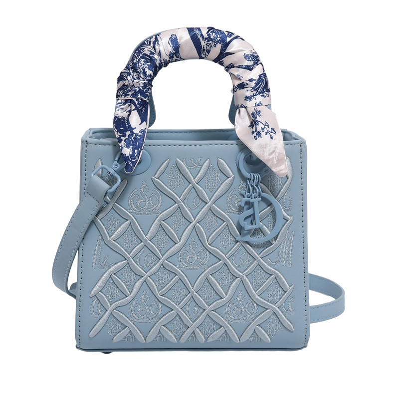 2026 Summer New Embroidered Versatile Designer Lady Bag Fashion Silk Scarf Casual Trendy Handbag for Women