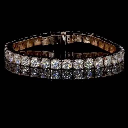 4mm Hiphop Jewelry Tennis Bracelet Iced Out Rose Gold Plated VVS Moissanite 925 Silver Moissanite Tennis Bracelet