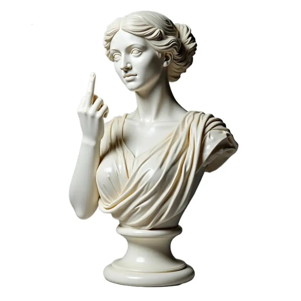 Vienna Goddess Statue Middle Finger Resin Art Decor Funny Offensive Sculpture Desktop Novelty Gift Decor Statue Home Decor 260317