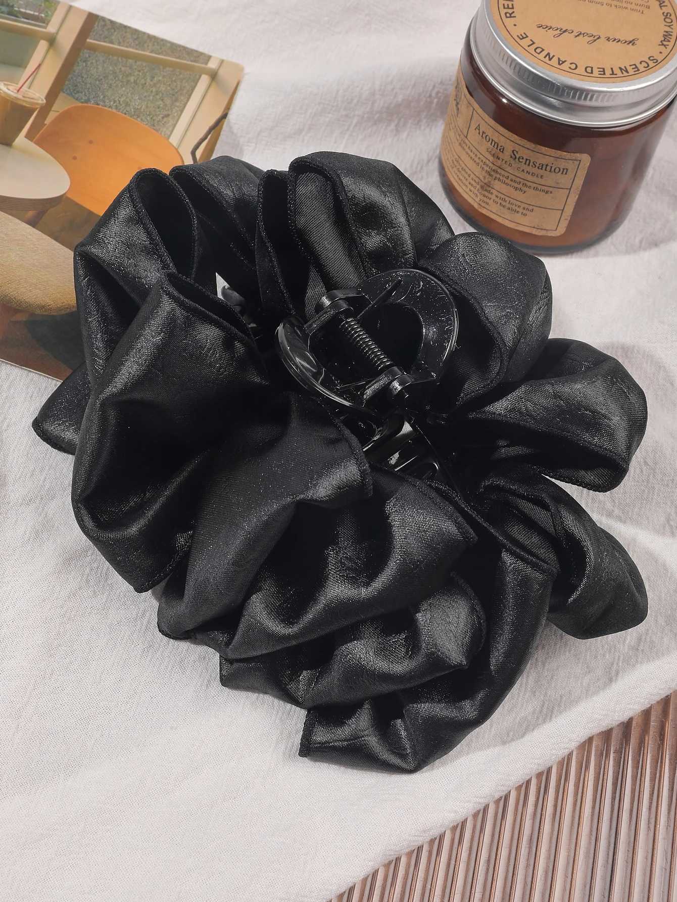 Red Leather Bow Hair Claw Clips for Women Large Shark Clip Jaw Clips for Thick Hair No-slip Fashion Winter Black Hair Accessory H260402