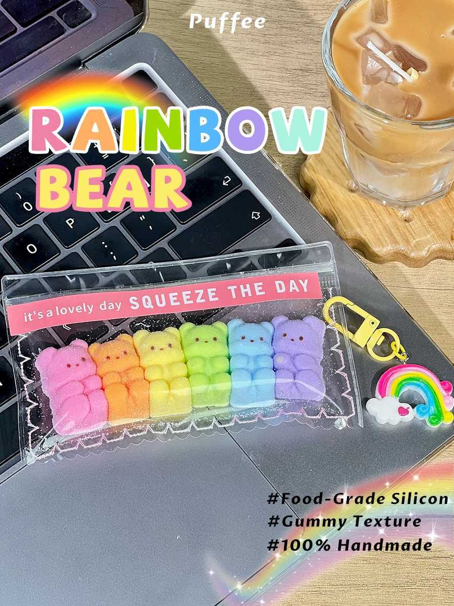 Dopamine Bear Food-grade Silicone Taba Squishy Office Stress Relief Creamy Soft Handmade Squeeze Toy Christmas Easter Gift H260402