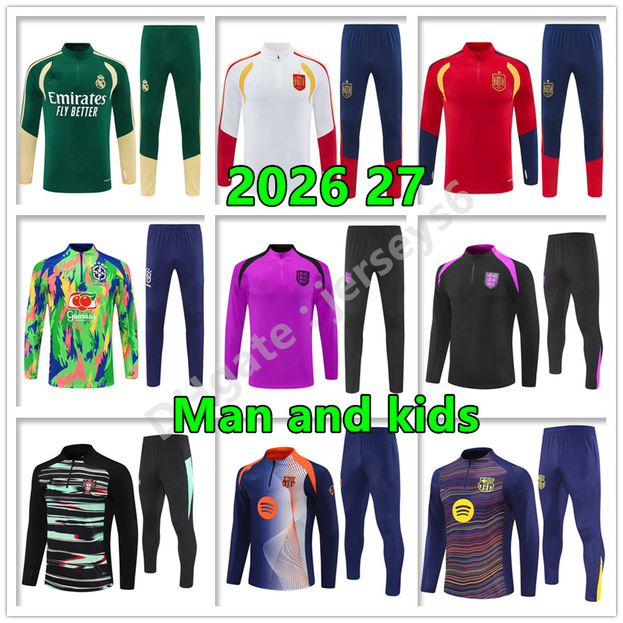 2025 26 BEST tracksuit training chandal brazil tracksuit Player version survetement tuta retro futbol Soccer tracksuit football tracksuit kid men kids kit