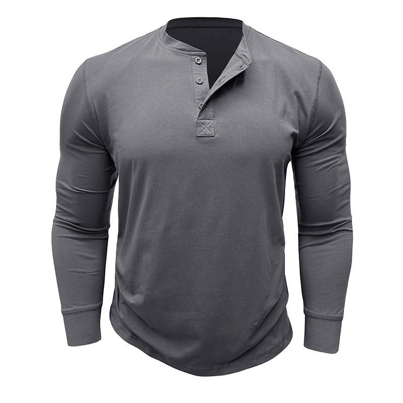 Mens Henley Tshirts Long Sleeve Basic Casual Band Collar T Shirts Comfortable Soft Pullover Tops Male Tee 251008