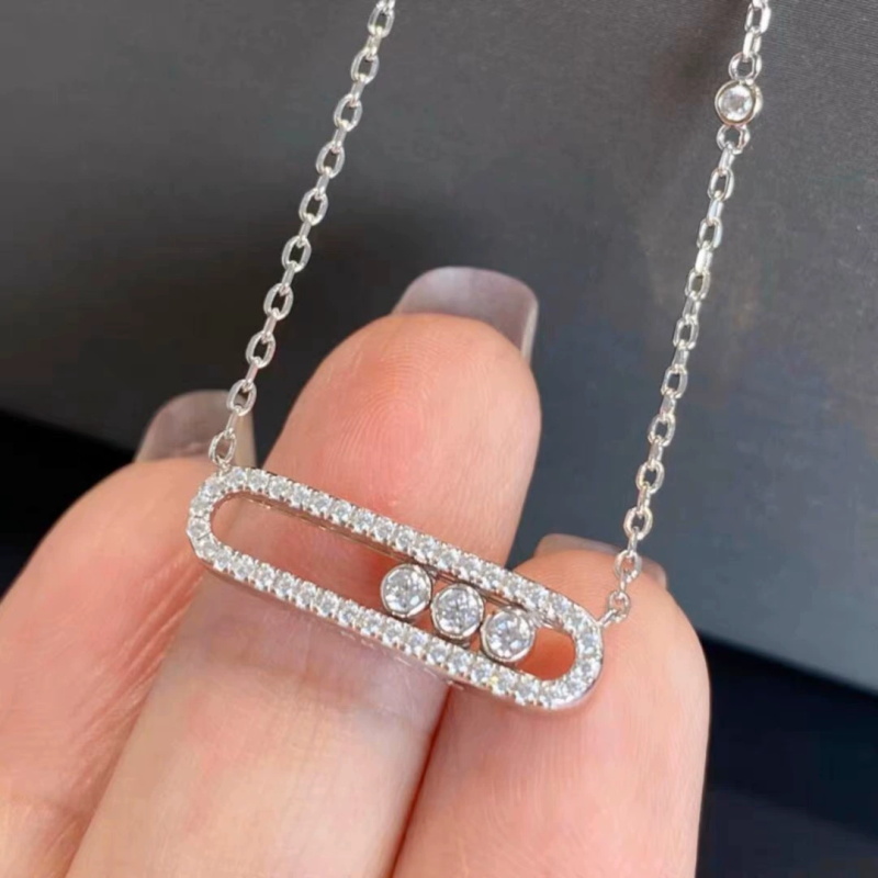 Designer necklace for woman pendant necklaces designer letter plated gold necklace luxury jewelry three diamonds personality women necklace lovers gifts om81